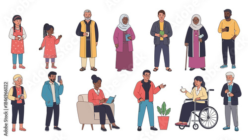 Diverse Group of Individuals and Family Members