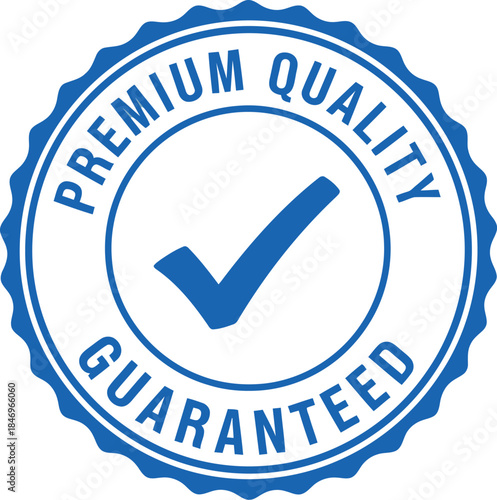 Premium Quality Guaranteed Blue Badge Vector Icon Seal