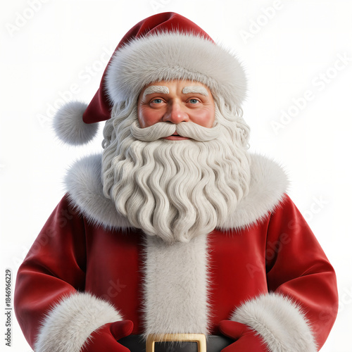 Wallpaper Mural "Cheerful Santa Figurine Close-Up — Detailed Festive Santa Claus Ornament with Plush Hat and White Beard" Torontodigital.ca