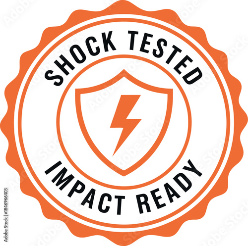 Shock Tested Impact Ready Badge Icon for Product Durability Certification