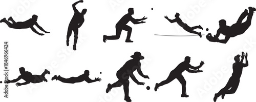 People Silhouettes Action Set on Transparent Background