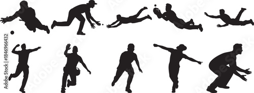 Dynamic Sport Silhouettes in Motion Actions