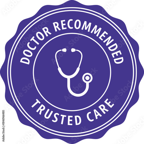 Doctor Recommended Badge with Stethoscope for Trusted Medical Care