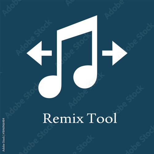  Music Remix & Shuffle Icon: Flat Vector Loop Arrow Symbol for DJ Apps, Audio Editing Tools, & Media Player Interfaces – Modern Sound Processing Sign