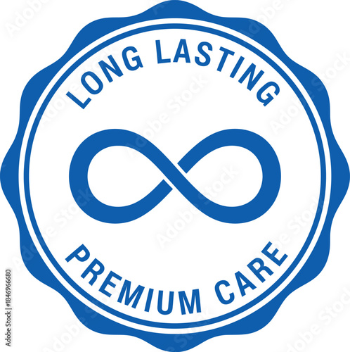 Long Lasting Premium Care Badge with Infinity Symbol in Blue