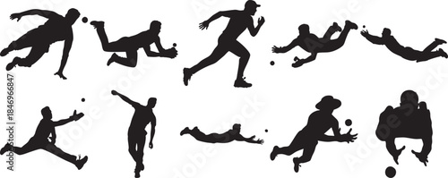soccer player silhouettes in various poses