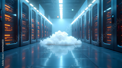 Soft Light Cloud Computing Background With Abstract Technology Concept