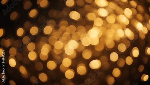 Golden bokeh lights background creating festive, glamorous, and celebratory atmosphere