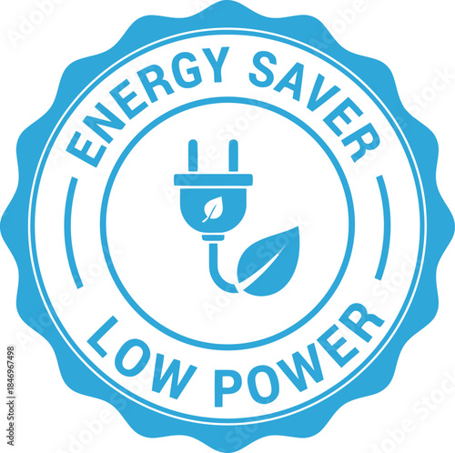 Energy Saver Badge Icon for Eco-Friendly Low Power Consumption