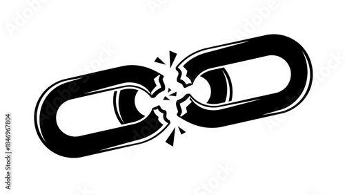 Broken Chain Link Vector Illustration