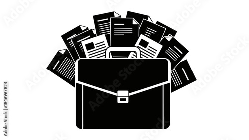 Bubbly Champagne Flute - Black & White Flat Design