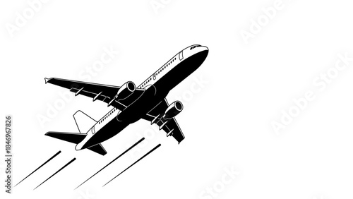 Black & White Guitar Player, Flat Design, Musical Passion