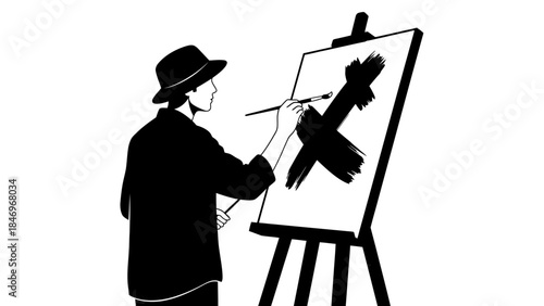 Modern Black & White Motorcycle Vector