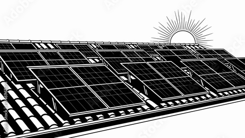 Whale Breach, Black & White Flat Design