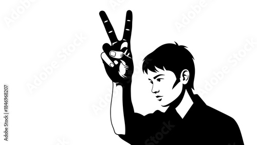 Black-White Flat Design Peace Sign Advocacy