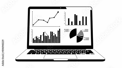 Flat Design Laptop Data Analysis