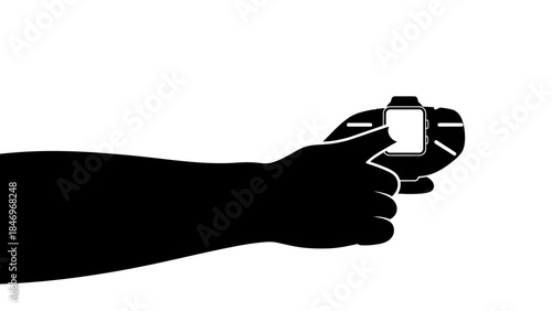 Black & White Flat Design Hot Dog Illustration