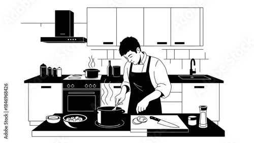 Modern Cooking Passion Vector