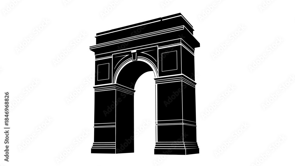 Naklejka premium Black-White Flat Arch Iconic Design