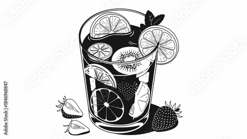 Black & White Flat Design Handshake on Table