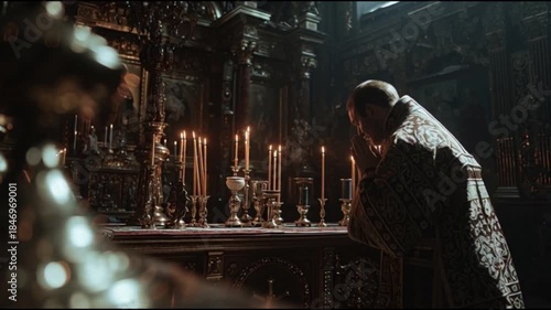 A priest in the church