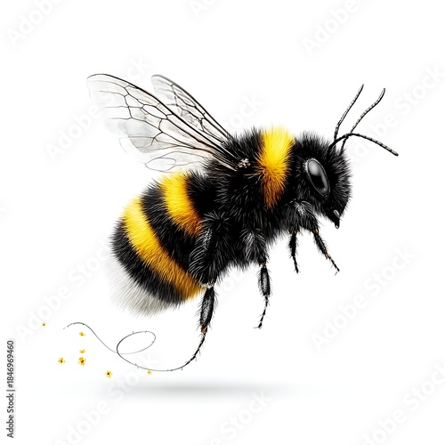 Detailed bee insect cartoon artwork high resolution photo