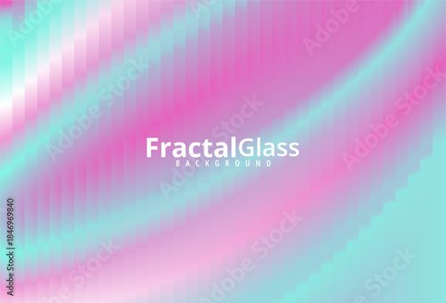 Vibrant pink and blue fractal glass texture background with abstract design