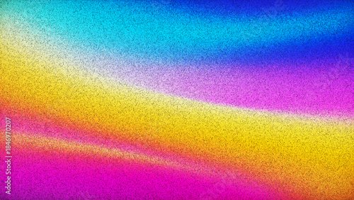 Soft colorful dreamy gradient background with rich grainy texture created from thousands of individual dots. Flowing summer color wave enhance visual depth, warmth and tactile feel for creative design