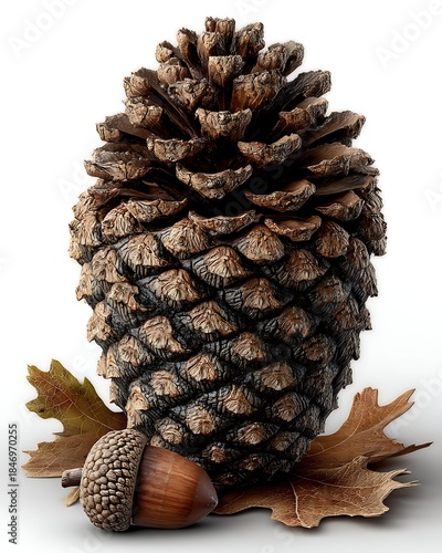 Forest floor pine cone autumn detail high resolution photo