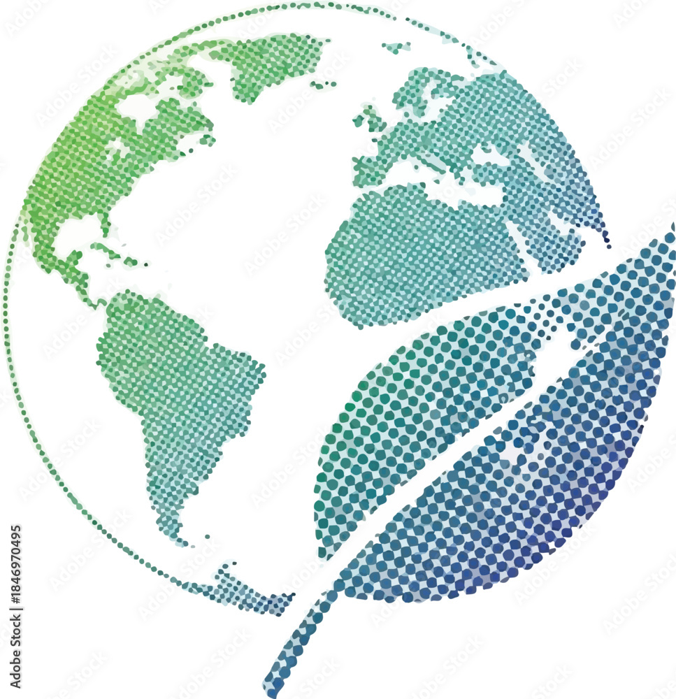 Fototapeta premium Eco Friendly Earth with Leaf Symbol Representing Environmental Protection Sustainability and Global Nature Care Concept