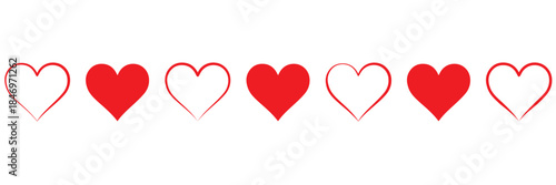 Heart vector collection. Love, favorites, like concept button icon for UI, UX