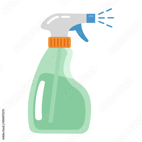 Spray Bottle Illustration: A vibrant illustration showcasing a spray bottle.