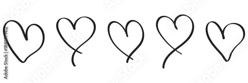 Heart vector icons. Set of love symbols isolated.