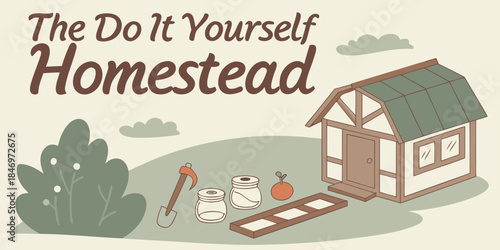 The Do It Yourself Homestead Cartoon Illustration