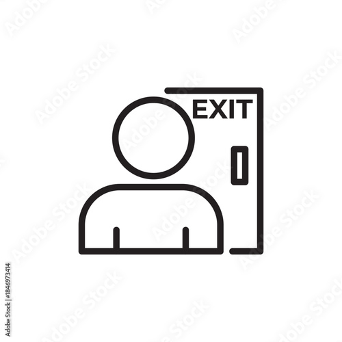 Termination icon symbolizing employee exit, layoff, and departure, representing HR compliance, final settlement, legal paperwork, and the formal conclusion of the employment relationship.