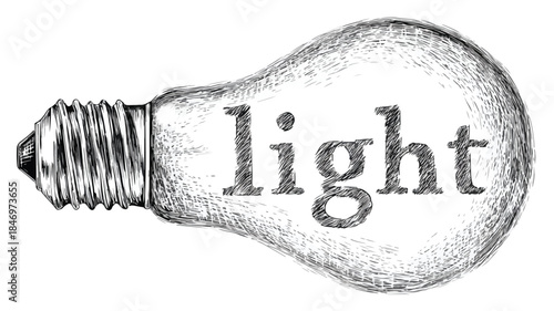Innovative Light Bulb Drawing with Inspiring "Light" Message