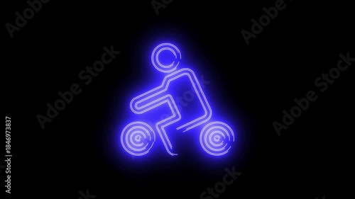 Human icon viduo neon animation	
