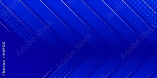 Dynamic Blue Background with Halftone Dots, Diagonal Lines, and Speed Motion Effect
