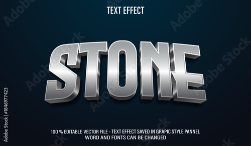 Stone Silver 3d editable text effect style
