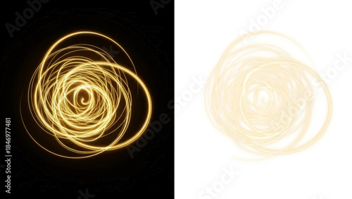 Abstract light trails on black and white background