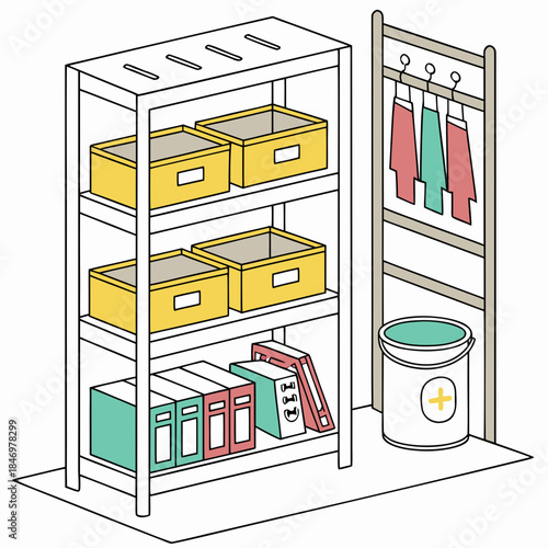 Storage Organization Concept Illustration Flat St (2) Vector Icon