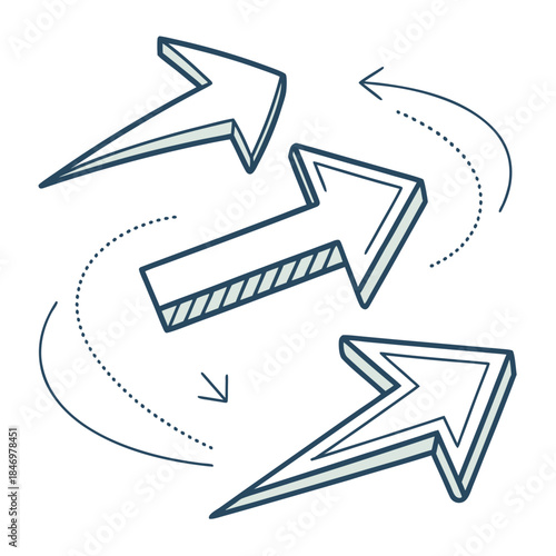 Abstract Flow Direction Illustration Minimal Vect (2) Vector Icon