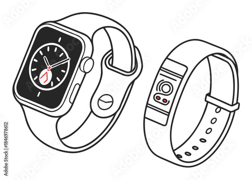 Smart Wearable Technology Illustration Minimal Ve (1) Vector Icon
