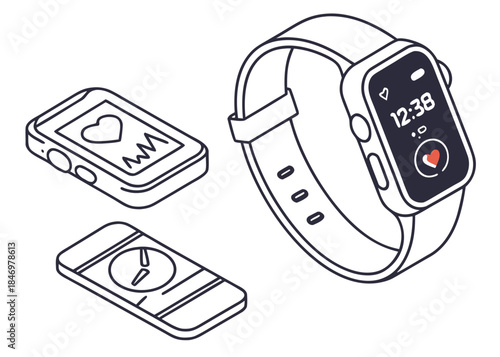 Smart Wearable Technology Illustration Minimal Ve (3) Vector Icon