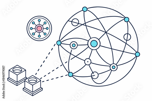 Abstract Quantum Computing Concept Illustration C (1) Vector Icon