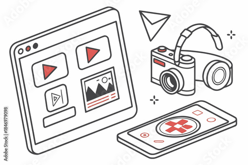 Augmented Reality Interface Elements Illustration Vector Icon