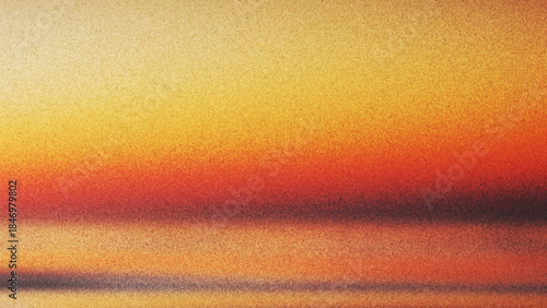 Glowing grainy sunset in intense warm tones with nostalgic analog film texture created from thousands of individual dots. Timeless and atmospheric sunset filled with fiery warmth and cinematic texture
