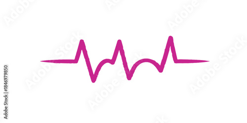 A medical vector illustration features a vibrant heart shape formed by a rhythmic heartbeat wave on an ECG monitor line to symbolize health and life technology