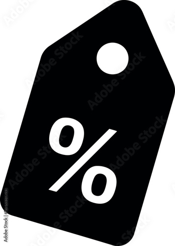 Discount tag silhouette with percentage symbol