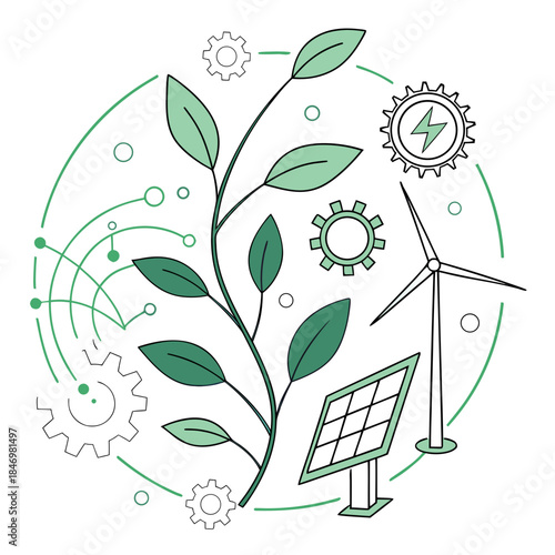 Fotografie Eco Technology Abstract Illustration Modern Minim (3) Vector Icon